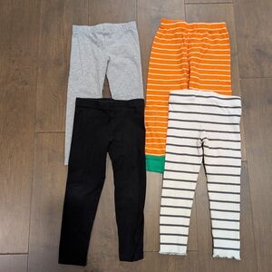 Kids Assorted Leggings Set - Black, Gray, Orange, White